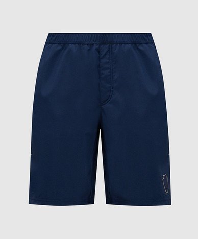 Blue shorts with logo print