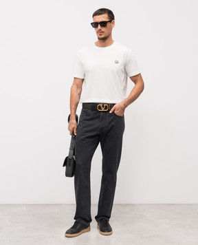 Valentino White T-shirt with logo patch 8V3MG10VAQ8