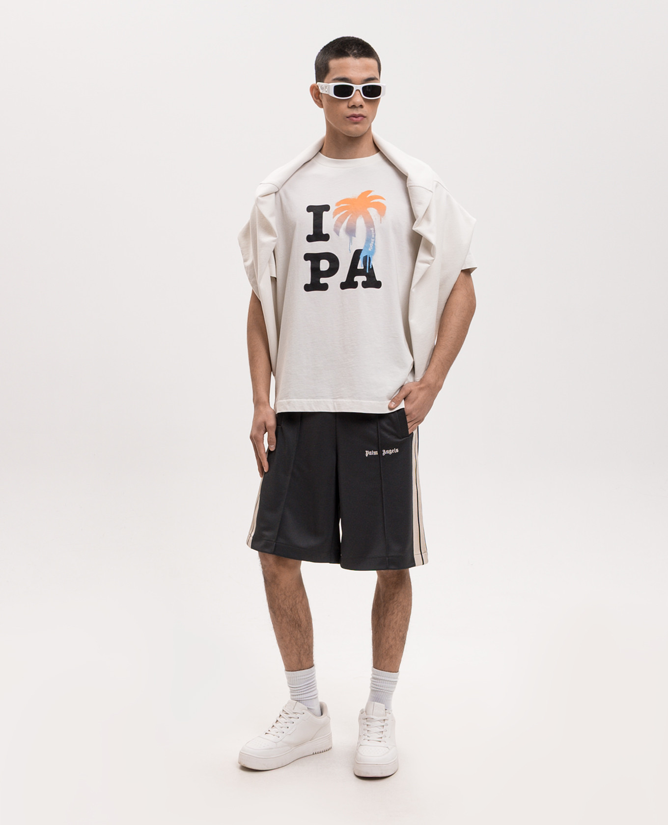 

I Love PA T-shirt in ivory Palm Angels, Beige