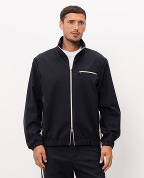 Moncler Blue sports jacket with logo patch L20911A00049599LT