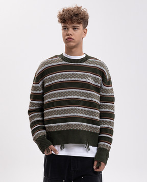 AMIRI Green wool sweater with a pattern AM426KN022