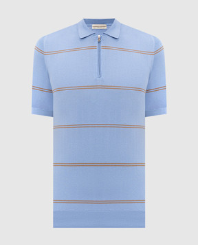Cashmere&Whiskey Blue striped polo shirt MB235Z