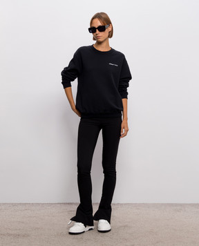 Off-White Black sweatshirt with logo print 2FE00504T