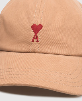 Ami Paris Children's brown cap with embroidery KCP288AW0041