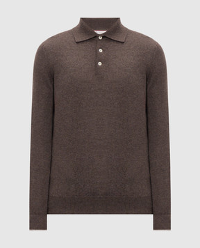 Brunello Cucinelli Brown cashmere polo shirt M2200295