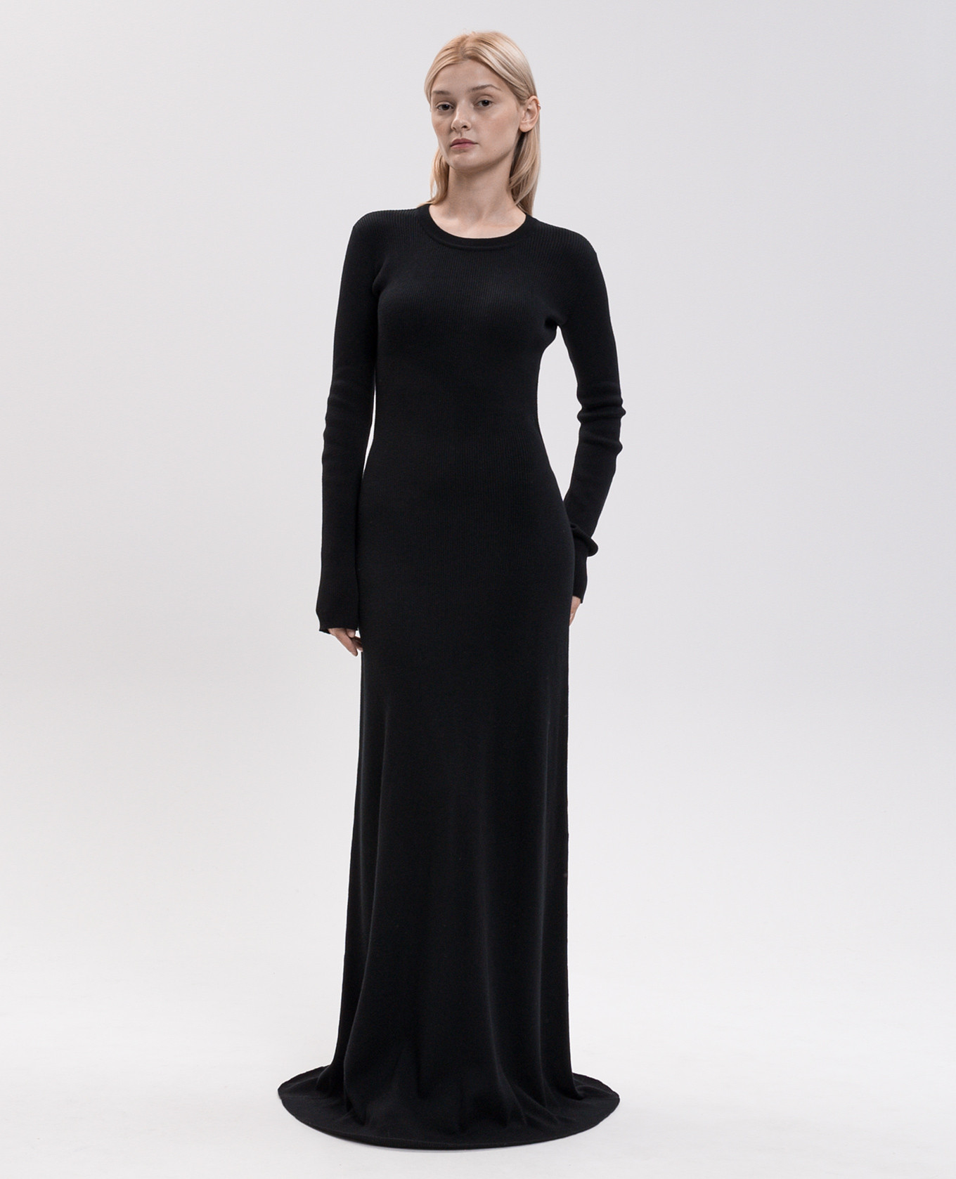 Eva Black Cashmere Open Back Maxi Dress Ann Demeulemeester 2