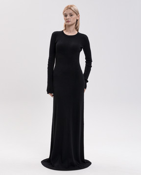 Ann Demeulemeester Eva Black Cashmere Open Back Maxi Dress B0010259FA049