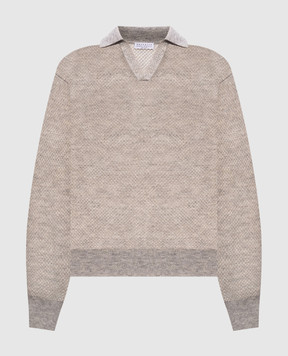 Brunello Cucinelli Gray wool sweater with lurex MGG270505P