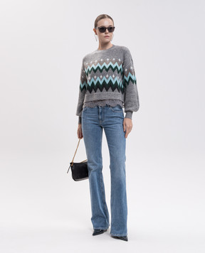 Twinset Gray sweater with a pattern 262AT3034