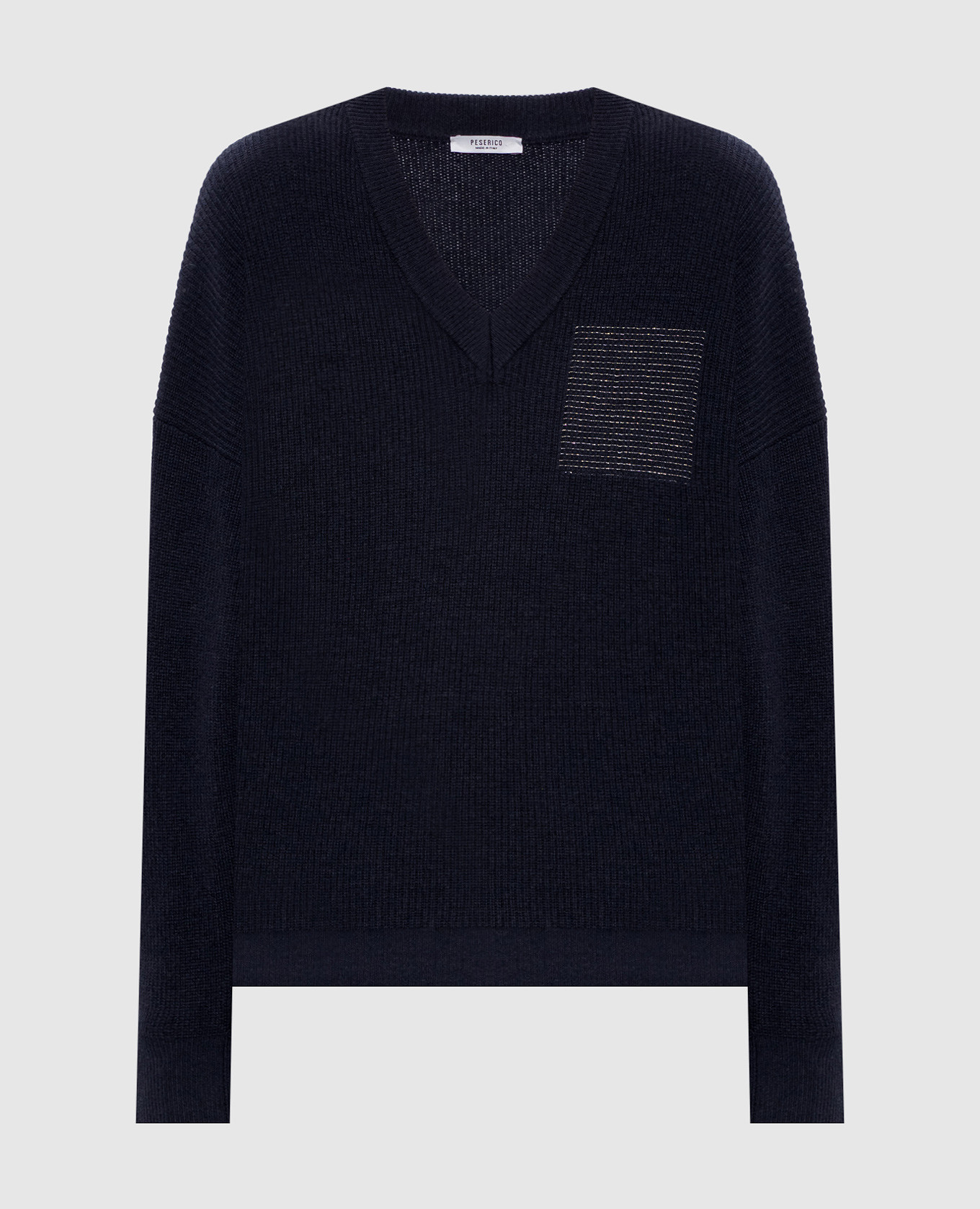 

Blue wool, silk and cashmere pullover Peserico