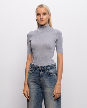 Missoni Gray ribbed top with lurex DC26WN03BK01H3