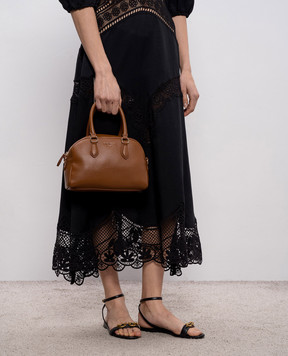 Twinset Brown tote bag with textured logo 261TB7231