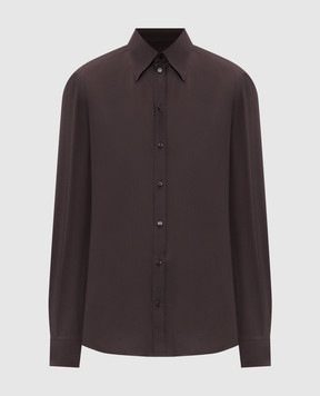 Dolce&Gabbana Brown silk shirt G5NP9TFU1U7