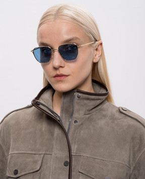 Alexander McQueen Gold sunglasses with logo engraving 861681I3330
