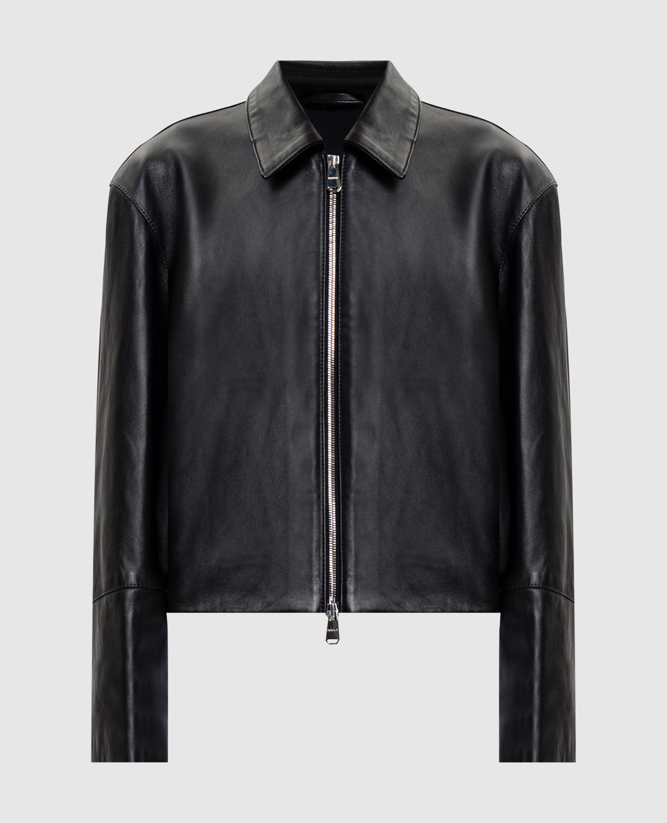 

Black Giubbino leather jacket Dondup