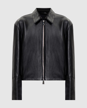 Dondup Black Giubbino leather jacket DJ782PL0677DXXX