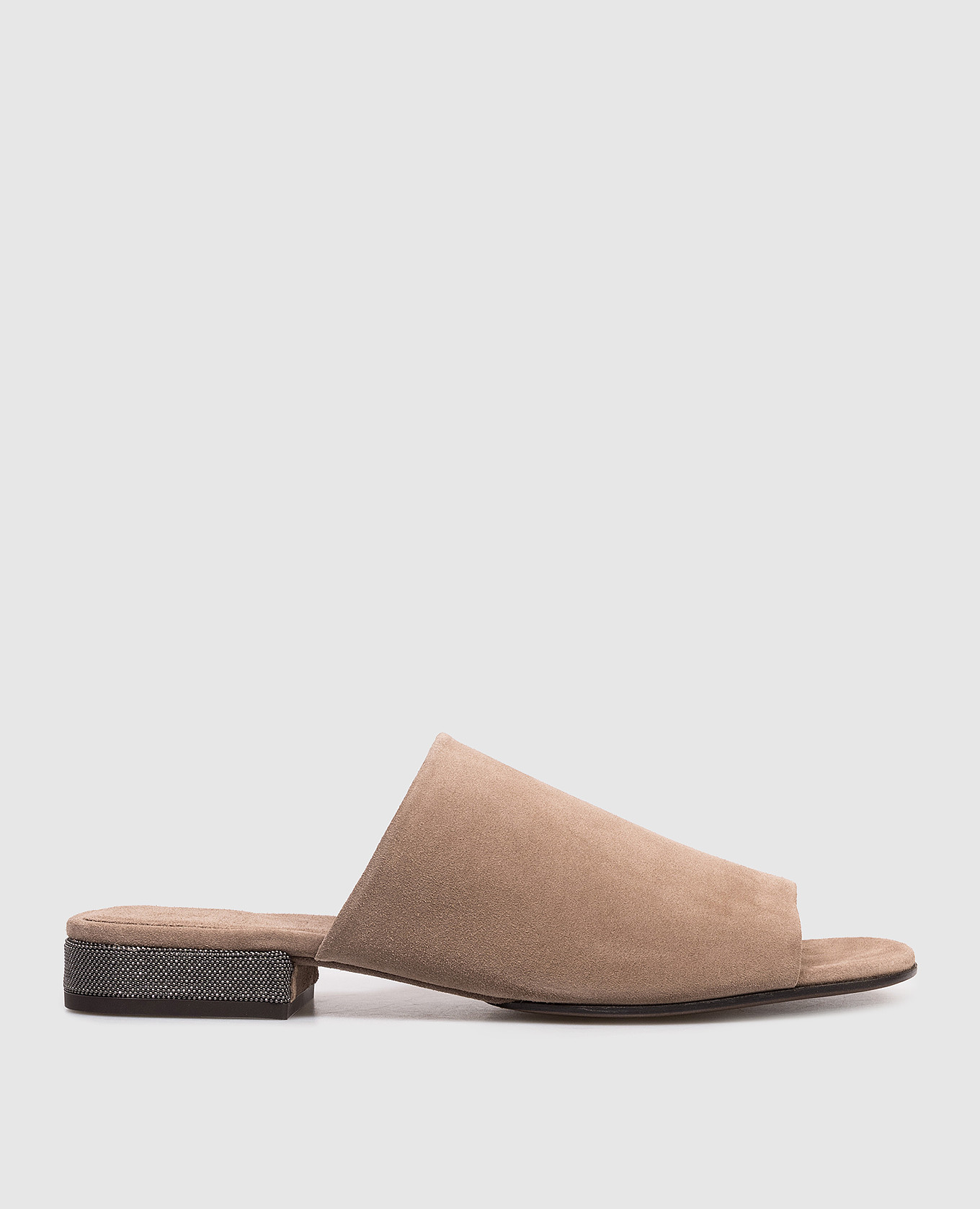 

Brown suede mules with chain Brunello Cucinelli