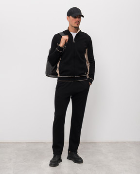 Bertolo Cashmere Black cotton tracksuit 9025640025609025650025