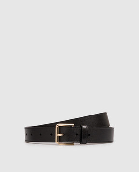 Givenchy Voyou black leather belt with logo engraving BB408HB2AE