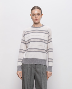 Peserico Ivory wool, silk and cashmere sweater A99868F12D9283