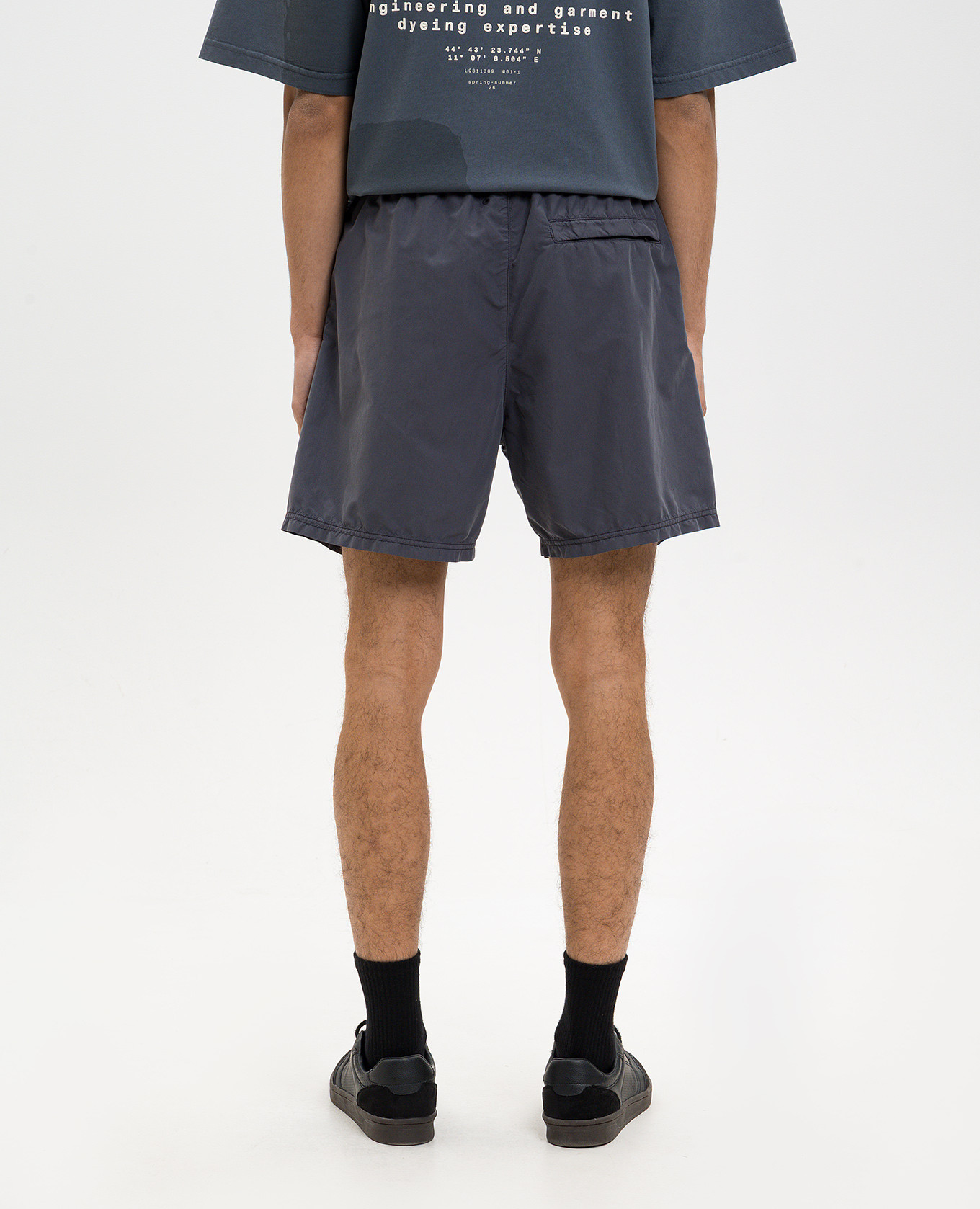 Blue swim shorts with logo patch Stone Island 4