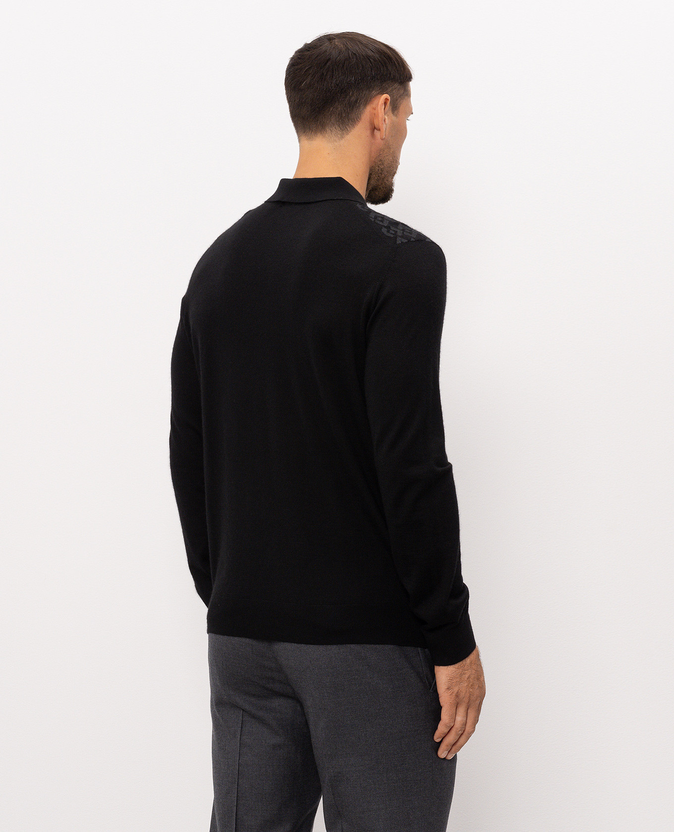Black cashmere and silk polo shirt Stefano Ricci 4