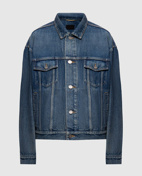 Saint Laurent Blue denim jacket with logo patch 874269Y18HA