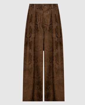 UMA WANG Brown Poetic patterned culottes UP3008