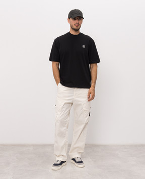 Stone Island Black T-shirt with logo patch L2S152100030S0500