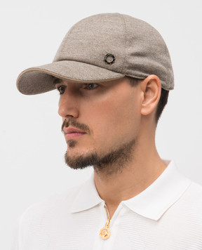 Stefano Ricci Grey wool cap with logo MCV54TX34EW0036R
