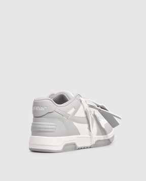 Off-White Out Of Office grey leather sneakers OWIA259C99LEA006