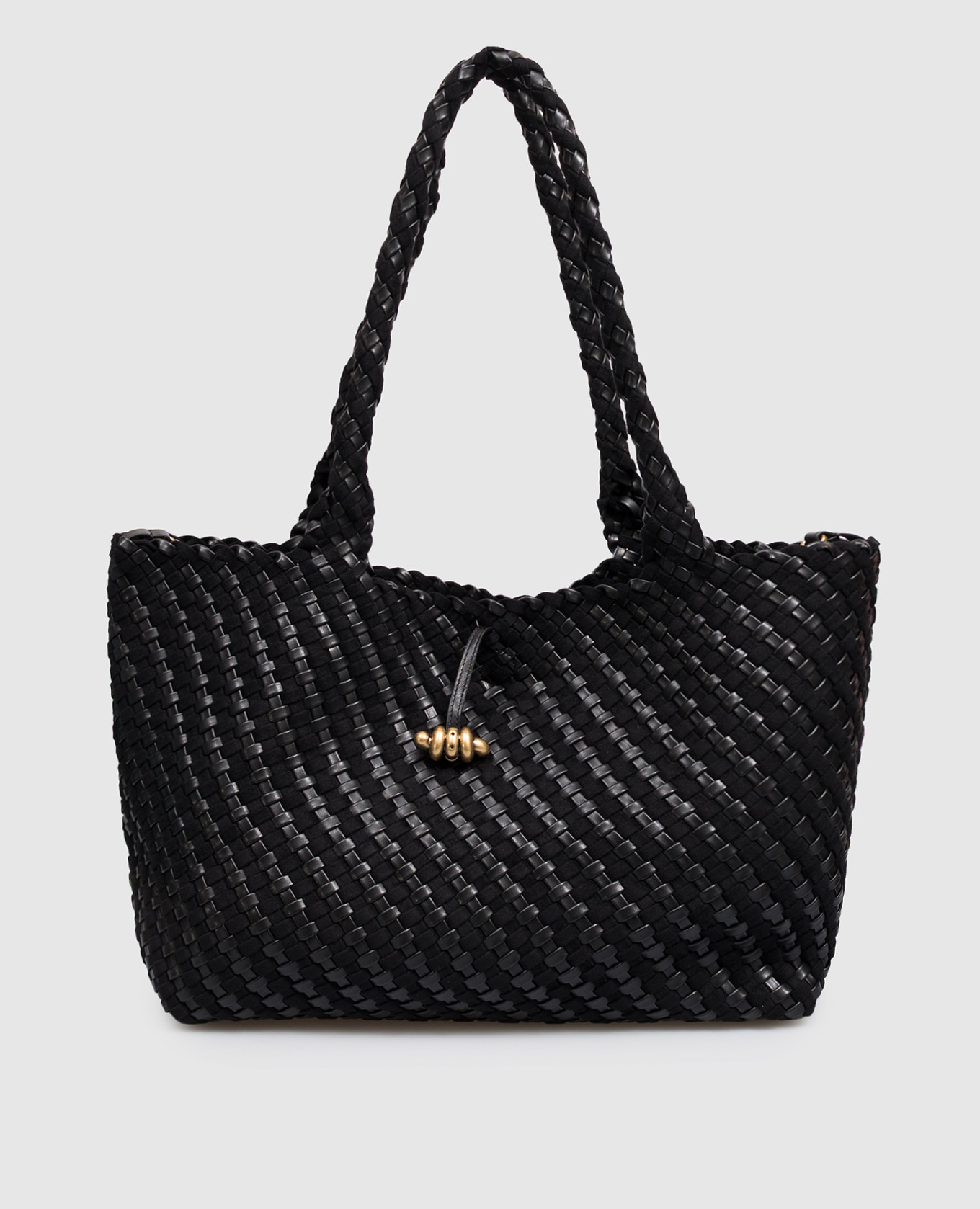 Aurelie black woven tote bag
