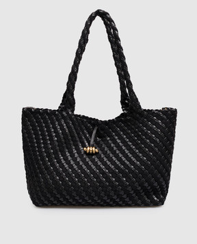Gianni Chiarini Aurelie black woven tote bag BS12067COMMWPLINT