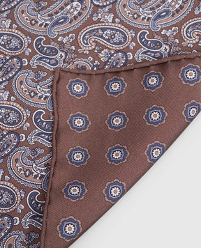 ISAIA Brown double-sided printed pachet scarf FZOOO6FZ822