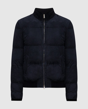 Enrico Mandelli Blue suede down jacket 2T117A7405