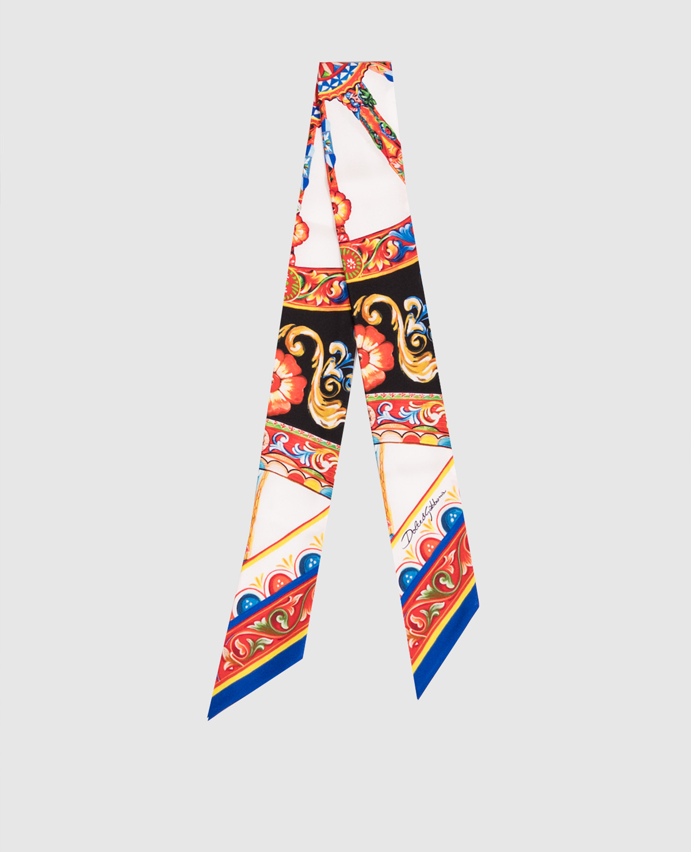 Silk twill ribbon in the brand print Сarretto