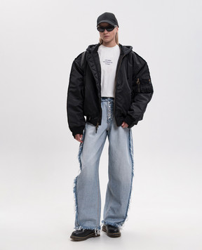 Vetements Ivory T-shirt with print MH27TR173Ww