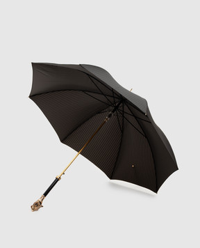 Pasotti Leopardized Panther Black Umbrella Cane with Swarovski Crystals OMITUO479RASO62771K82