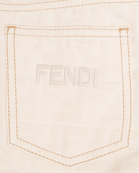 Fendi Children's beige skirt with FF pattern JFE213AY8V812+