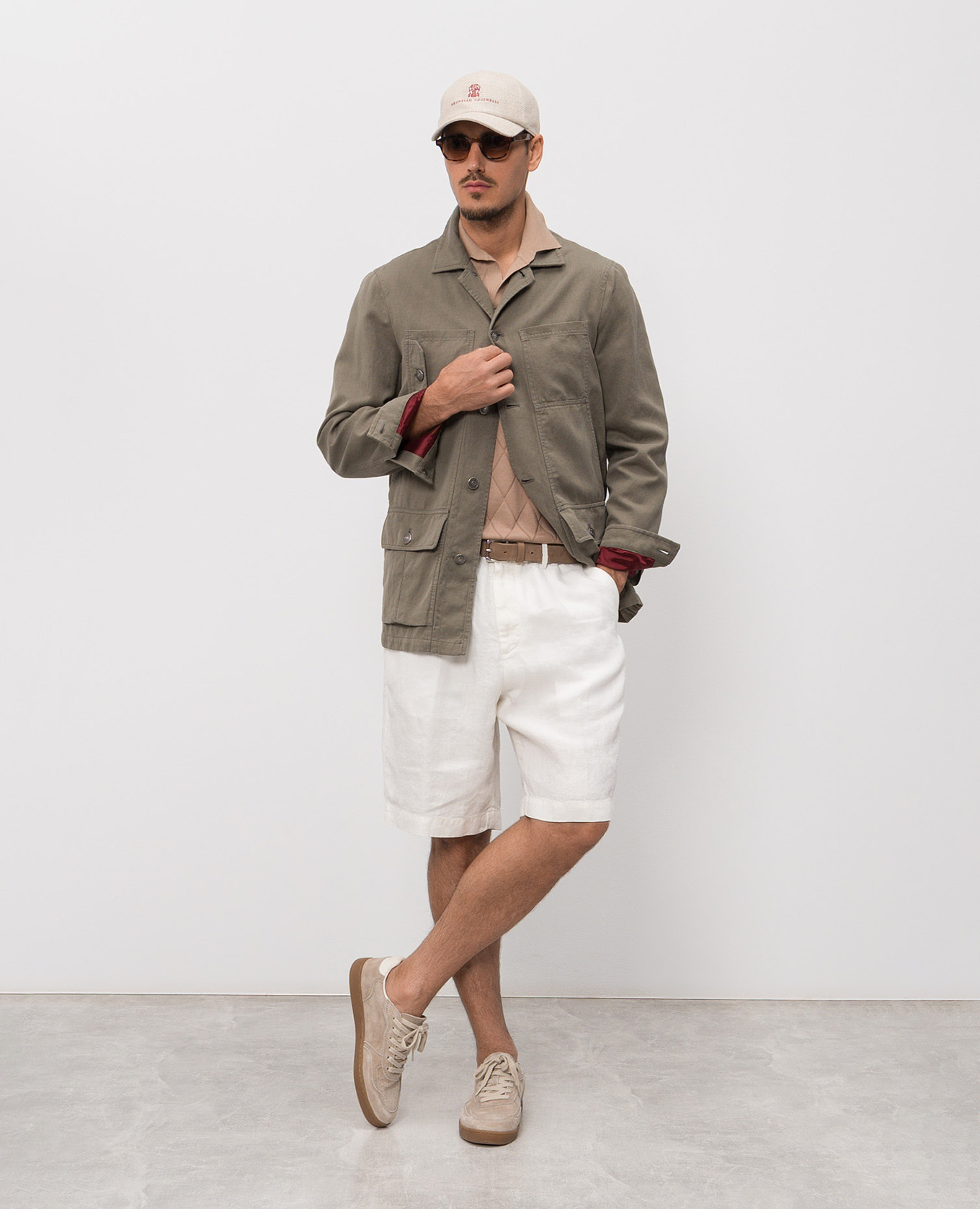 Brown polo shirt with geometric pattern Brunello Cucinelli 2