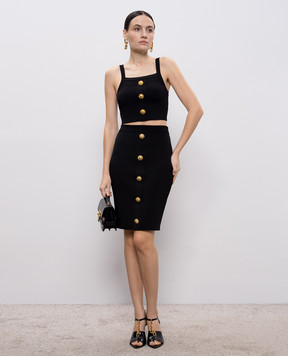 Balmain Black top with branded rivets GF1AA415KJ43