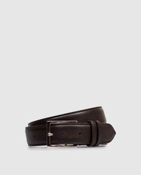 Cashmere&Whiskey Dark brown leather belt DEER