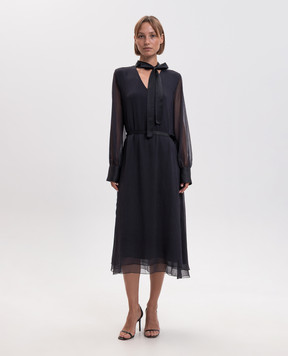 Peserico Navy blue midi dress E02318AA6634