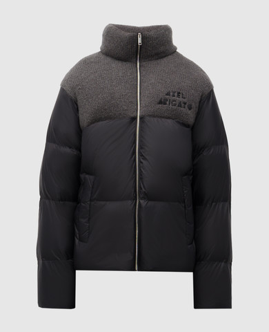 Axel Arigato - Black Observer down jacket with logo print 15657