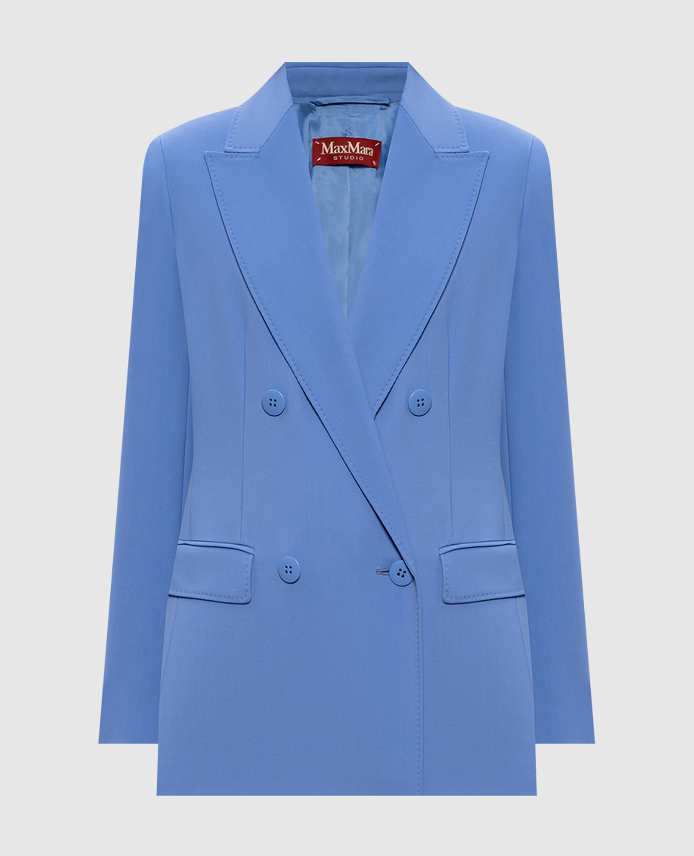

MSTGREMBO blue double-breasted wool jacket Max Mara, Light blue