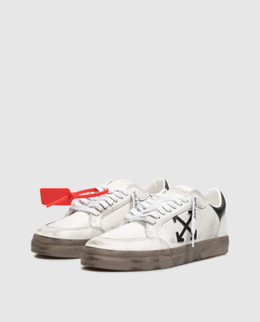 Off-White Vulcanized leather sneakers with a vintage effect OF06386001