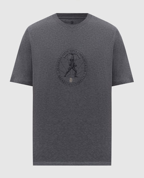 Brunello Cucinelli Gray T-shirt with branded print M0B138519