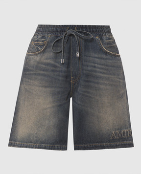 AMIRI Blue denim shorts with a distressed effect AM326SO001