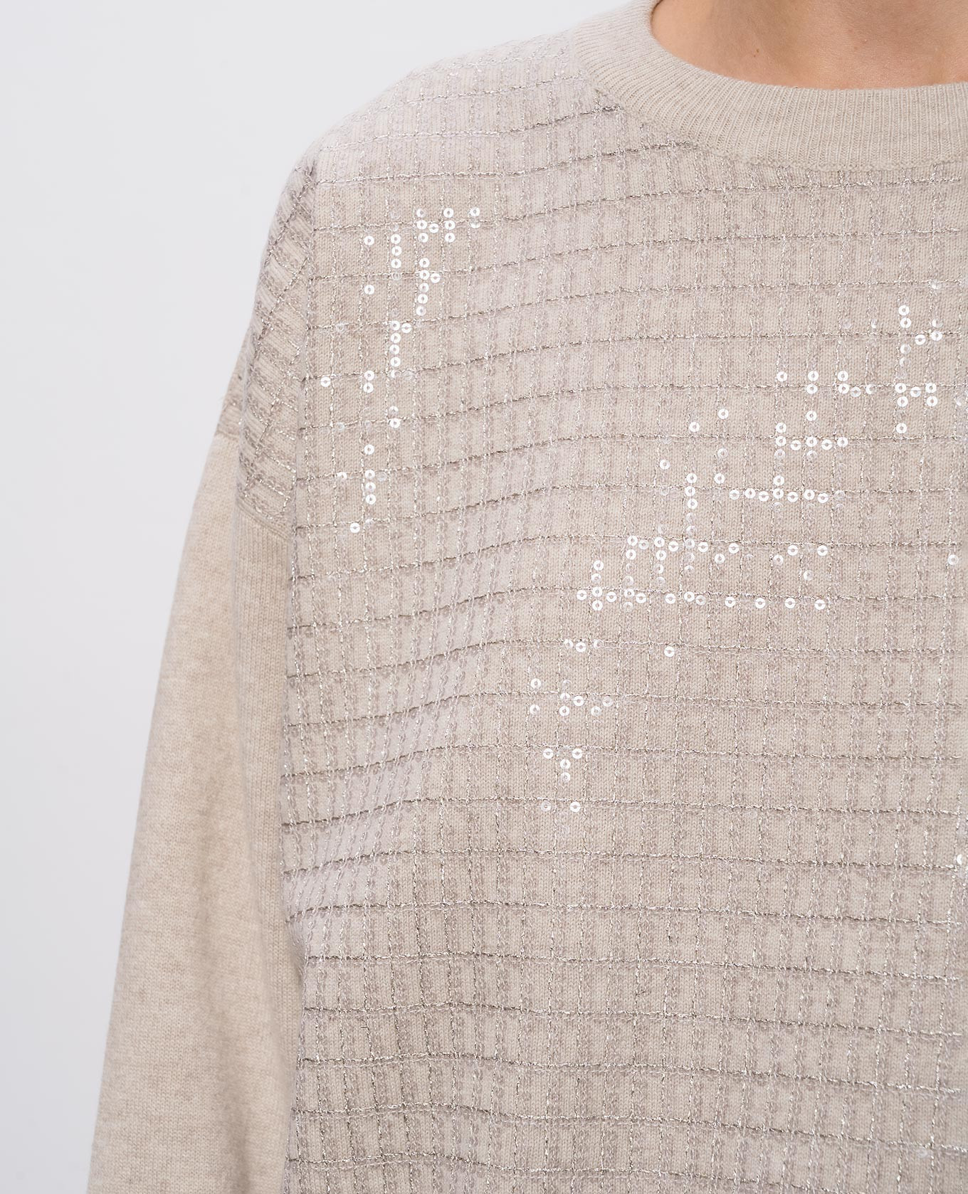 Beige wool, cashmere and silk jumper Brunello Cucinelli 5