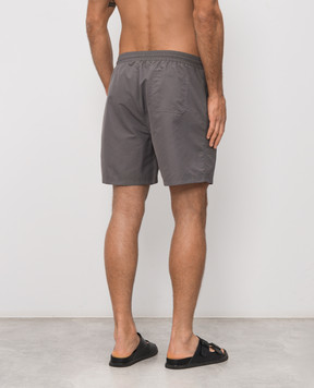 Brunello Cucinelli Grey swim shorts with embroidered logo MW817043